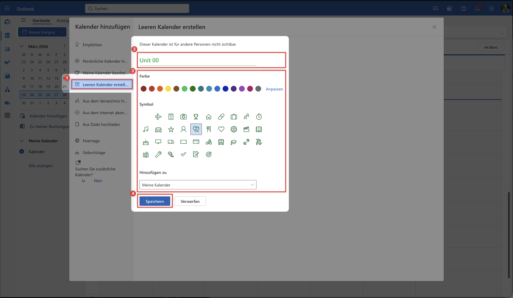 Name and save the calendar