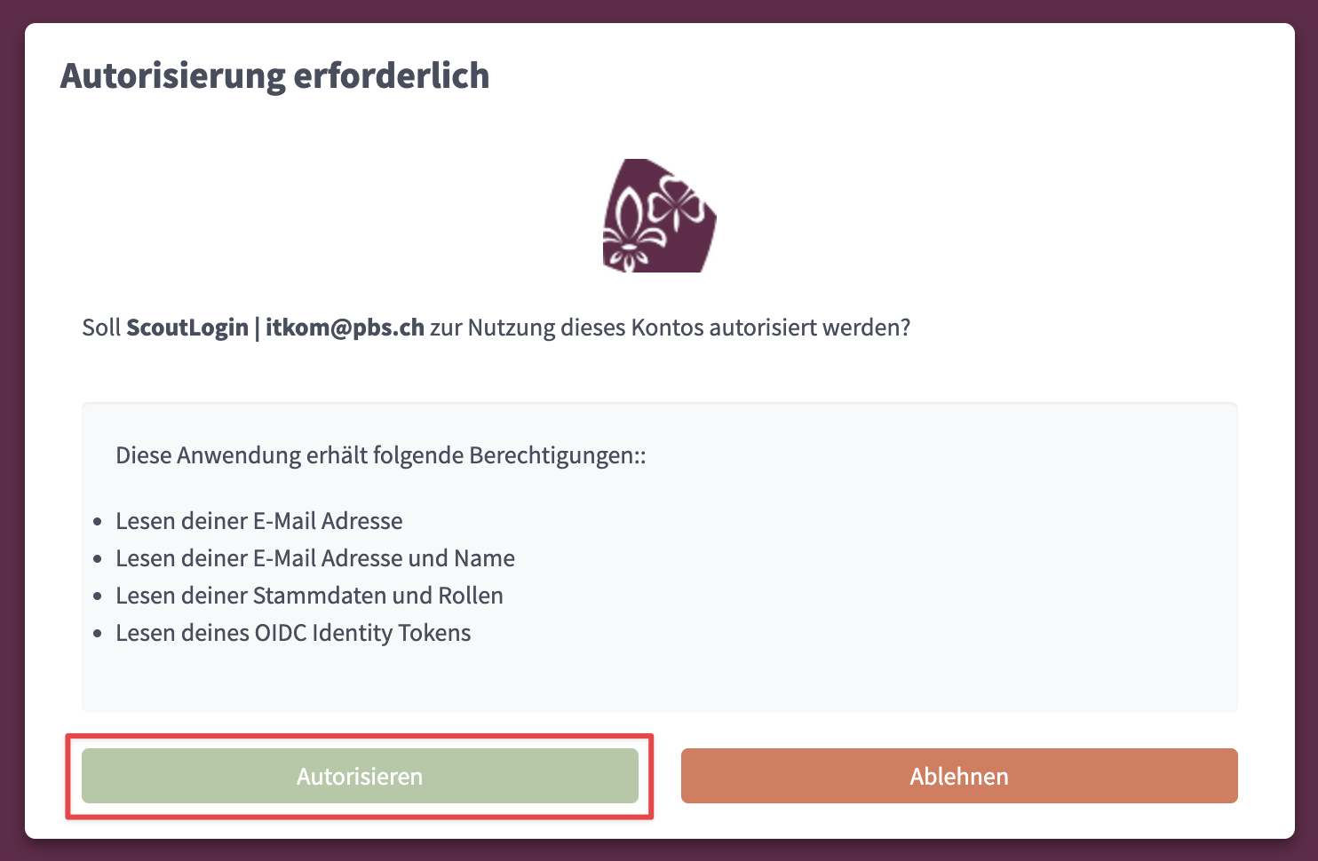 Rallly Screenshot Authorize with MiData