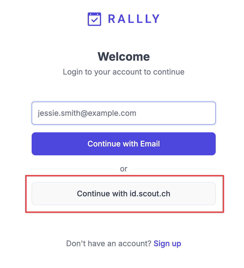 Rallly Screenshot Sign-up